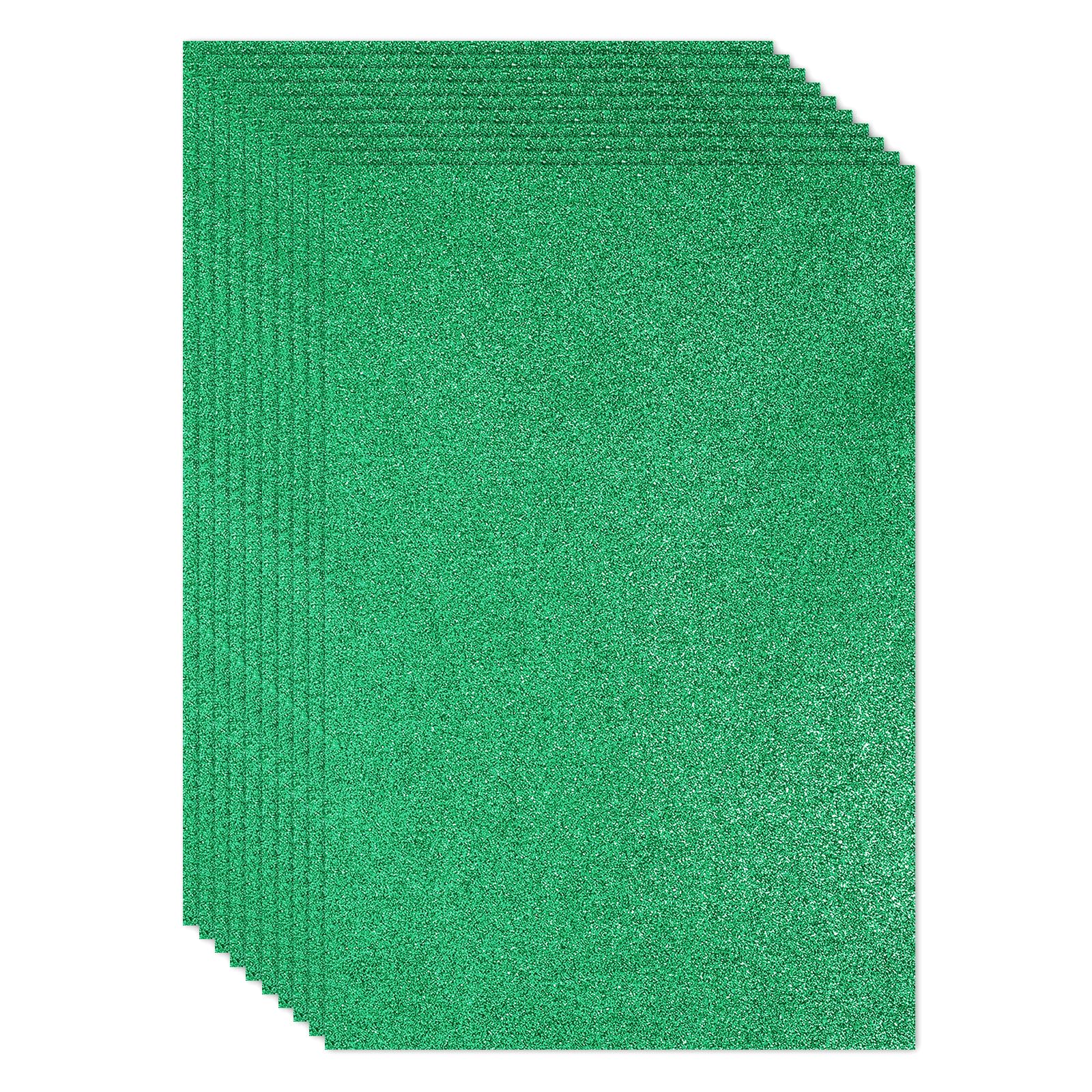 PATIKIL 10 Sheets 2mm Glitter Foam Sheet, 16" x 12" Green Sparkle EVA Paper