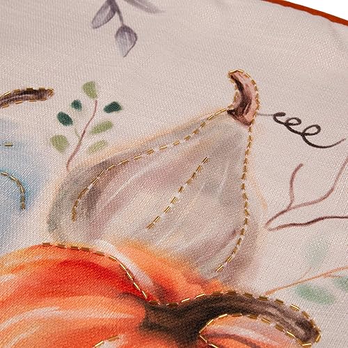 Miniatura 4 de eUty Funda de almohada con estampado de calabaza y cuentas hechas a mano de 20 x 20 pulgadas, funda de almohada festiva para sofácama, funda de