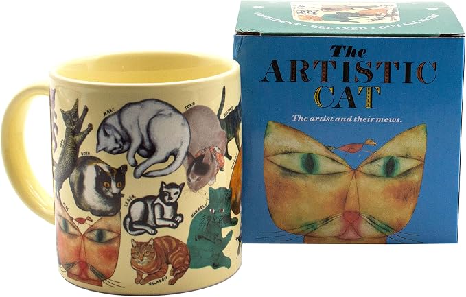 The Artistic Cat Mug - Featuring Cats from Famous Paintings Throughout Art History, Comes in a Fun Gift Box, 12 oz.