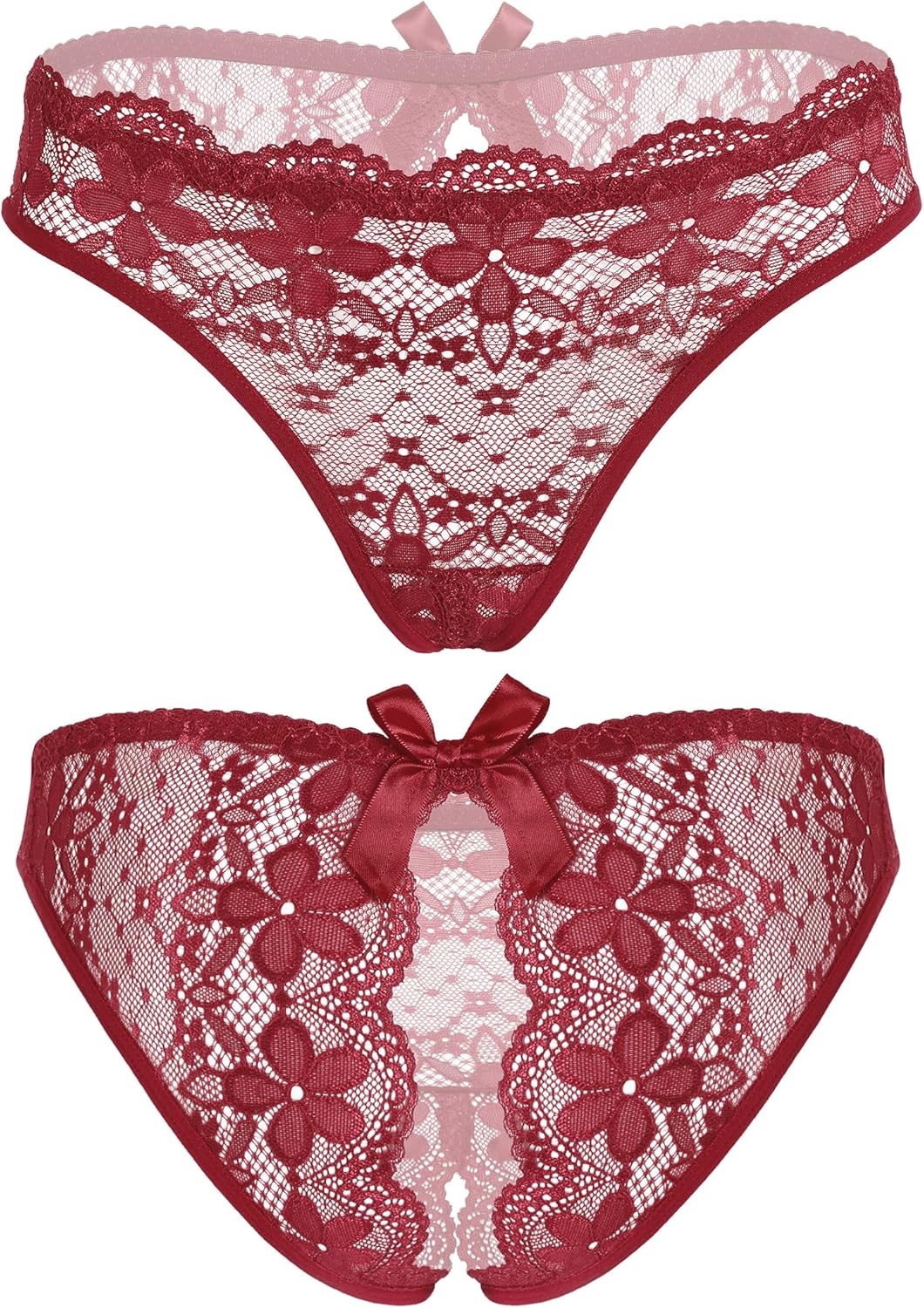 Avidlove Women Lace Panties Floral Lace Briefs Sexy Hollow Out Bow Underwear 1-4 Pack - Image 6