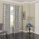 Nina Blackout Thermal Insulated Rod Pocket Curtains for Bedroom, Single Panel, 52" x 84", Blue