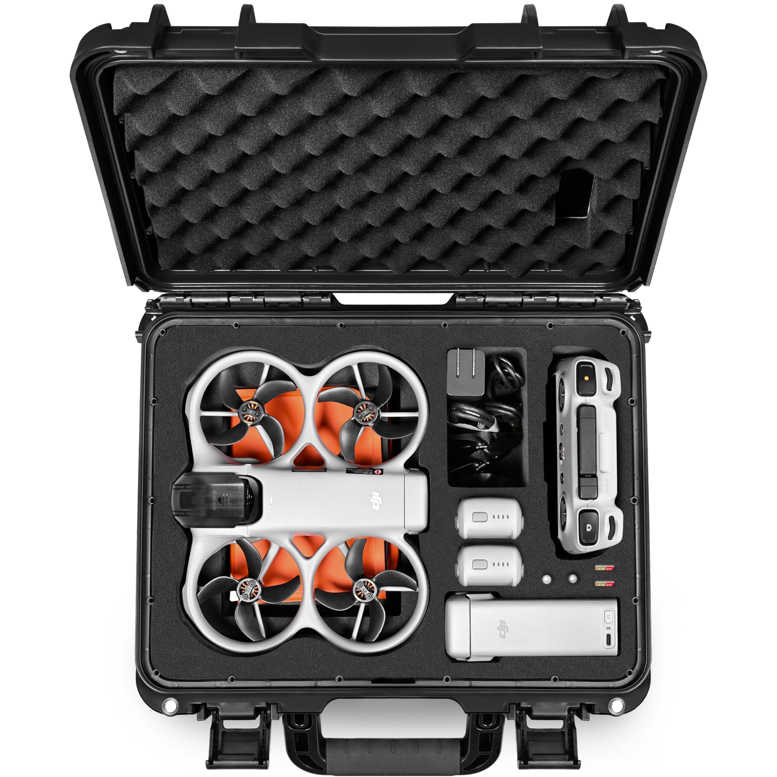 Lekufee Wodoodporna Twarda Walizka Transportowa do drona DJI Avata 360, Fly More Combo (RC 2), DJI RC 2 / N3 / N2, baterii (5 szt.), huba ładującego oraz innych akcesoriów (tylko etui)