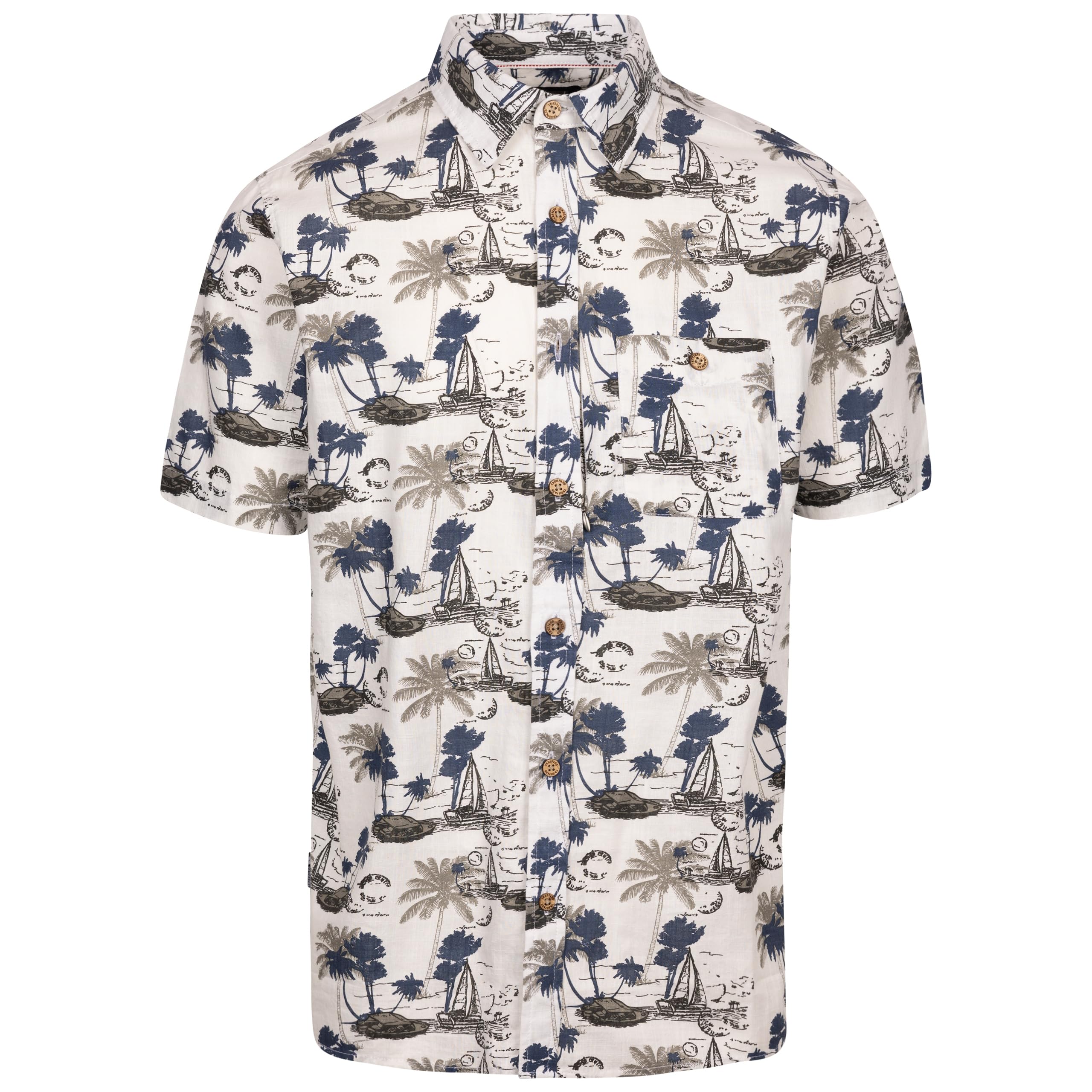 Trespass (L, Off White Print) Mens Casual Printed Shirt - Frantom
