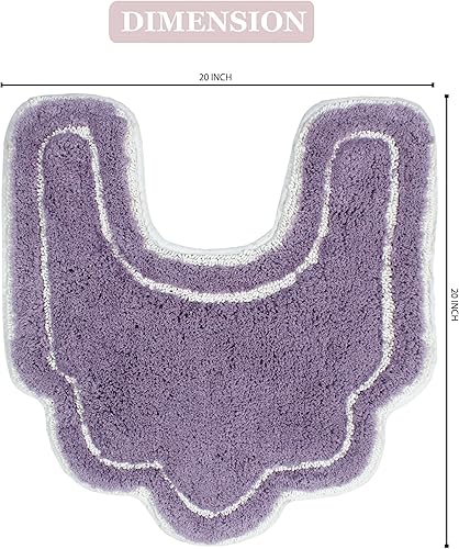 Miniatura 2 de Home Weavers Allure Collection - Tapete de contorno en forma de U, extra grueso, antideslizante para baño, 100% algodón suave, absorbente de agua,