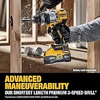 Vista 9 de DEWALT Taladro de martillo inalámbrico de 1/2 pulgada MAX XR de 20 V, solo herramienta desnuda (DCD1007B)