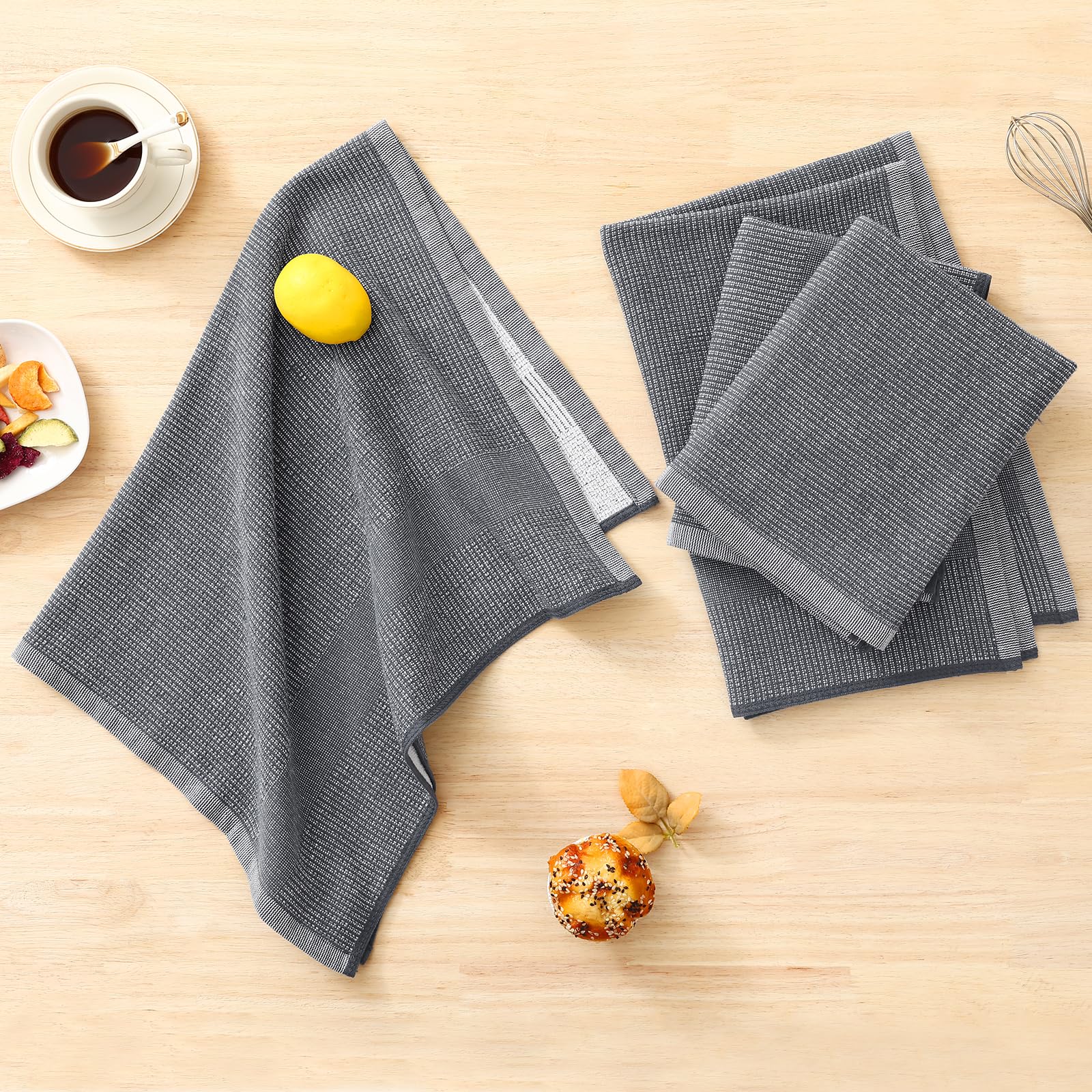 Homaxy Asciugamani da cucina di alta qualità (45,7 x 71,1 cm, confezione da 12), asciugamani da cucina grandi in cotone, asciugamani piatti e in spugna, set di strofinacci altamente assorbenti da 380