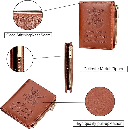 Miniatura 3 de Cartera de cuero inspirada en Tinkerbell de regalo, todo lo que necesitas es fe confianza y un poco de pixie, cartera de polvo para regalo de cuento