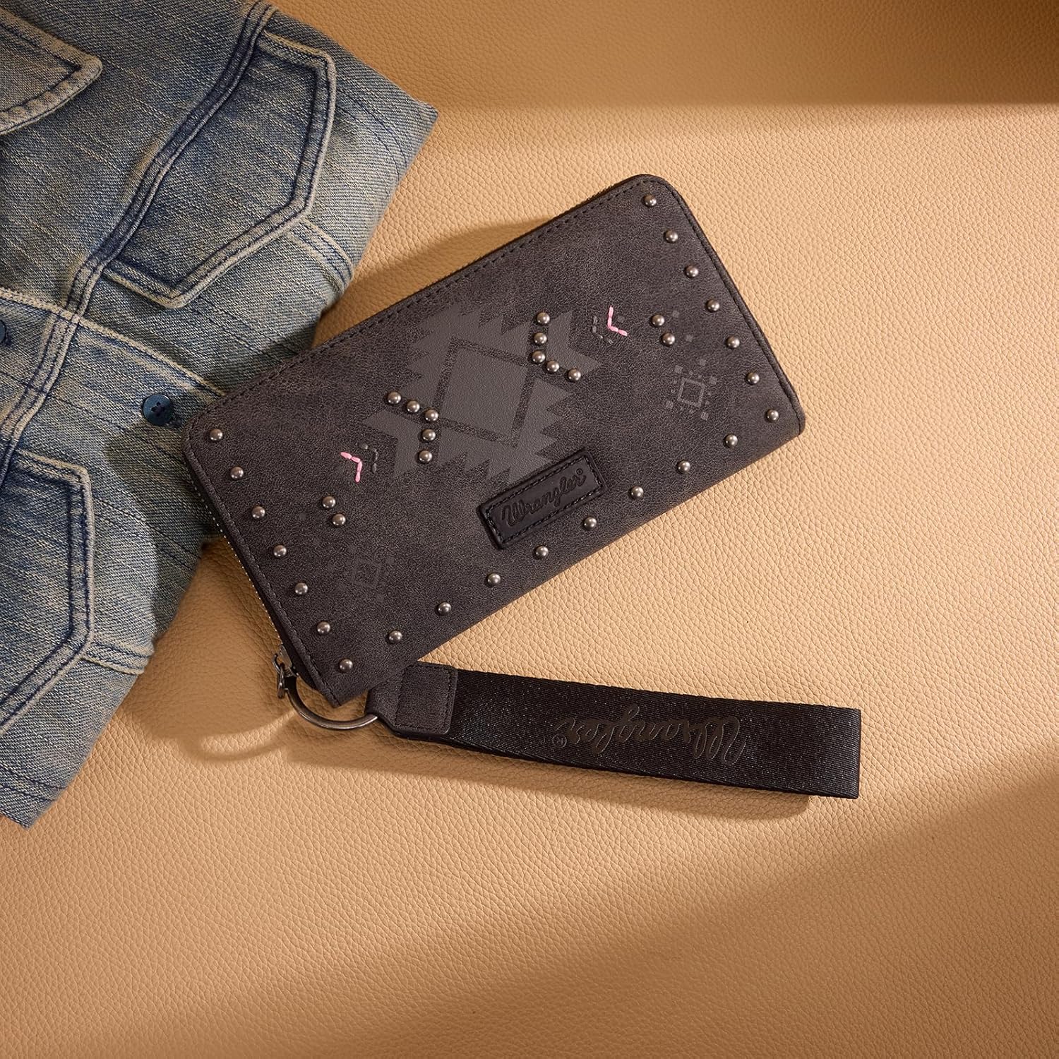 Wrangler Wristlet Wallets for Women Western Clutch Wallet Card Cases with Zipper Pocket - Image 5