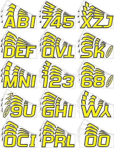 Vista 24 de Kit de números para registro de fábrica Hardline Products en color azul y negro, Cromo/Negro