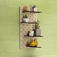 Vista 5 de MELANNCO Tablero de clavijas MDF para estantes, 20x10 pulgadas, negro