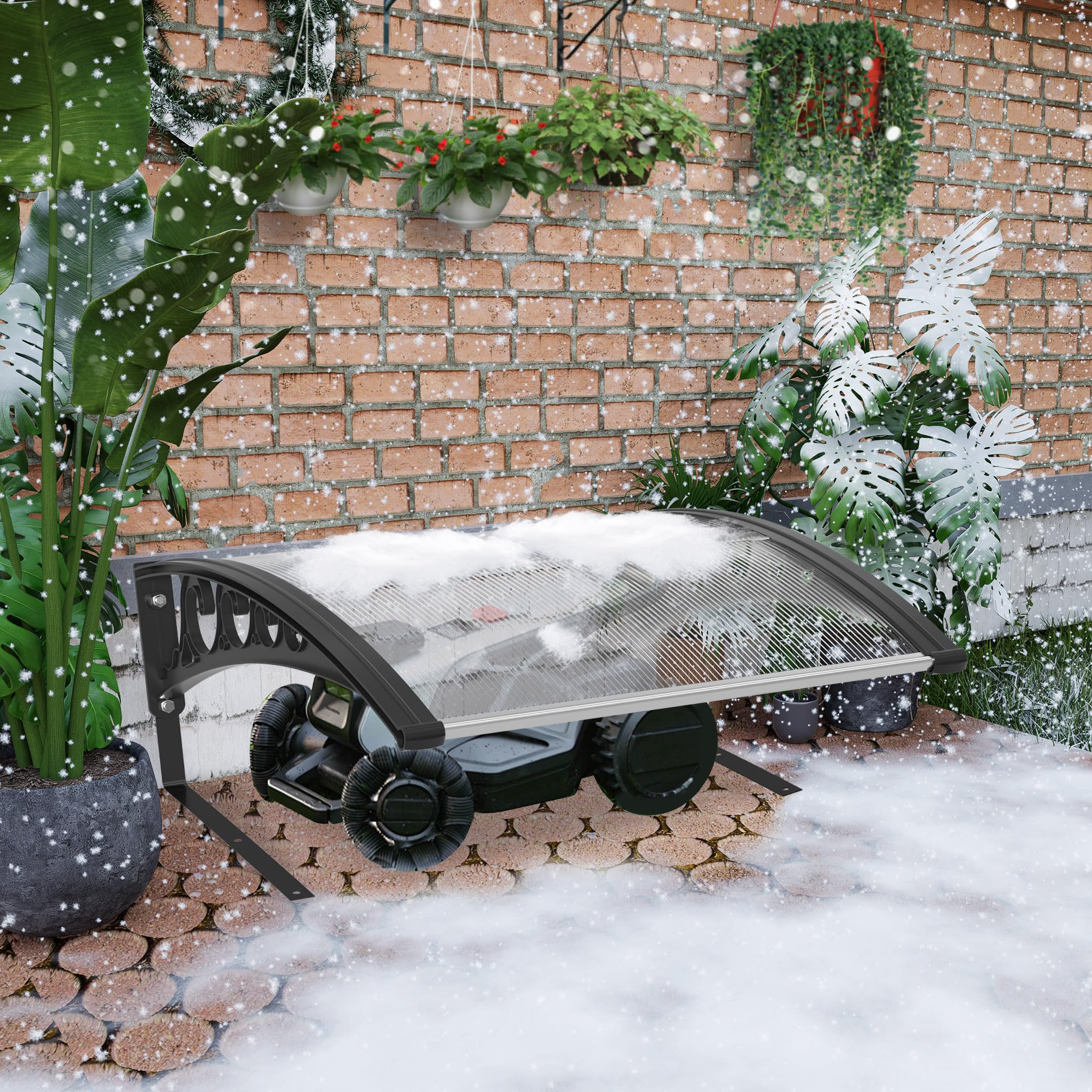 YRHome Garaż dla robota koszącego, 81 x 103 x 33 cm, pokrowiec ochronny Caport, ochrona przed słońcem i deszczem