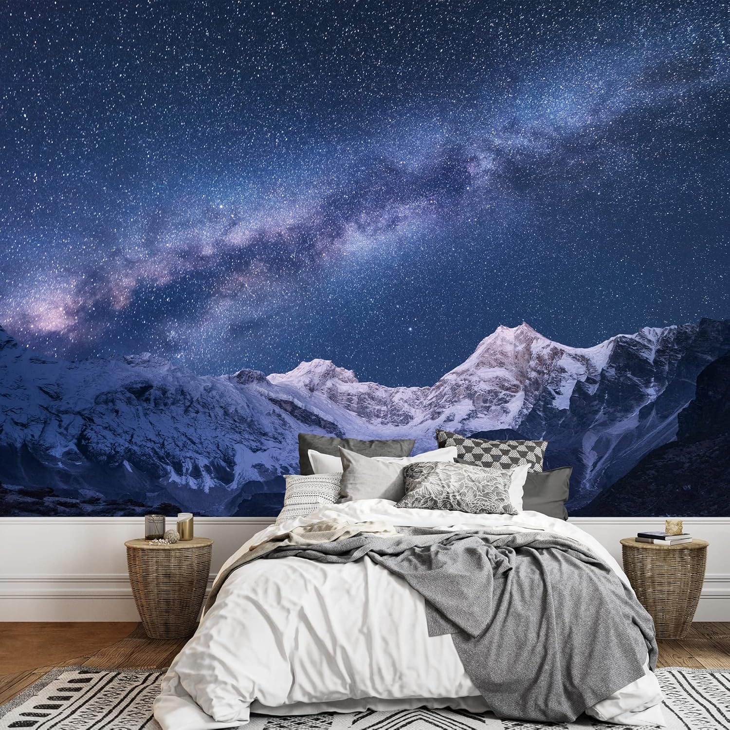 SIGNWIN Wall Mural Foggy Forest Removable Self-Adhesive Wallpaper Wall Decoration for Bedroom Living Room - 100x144 inches