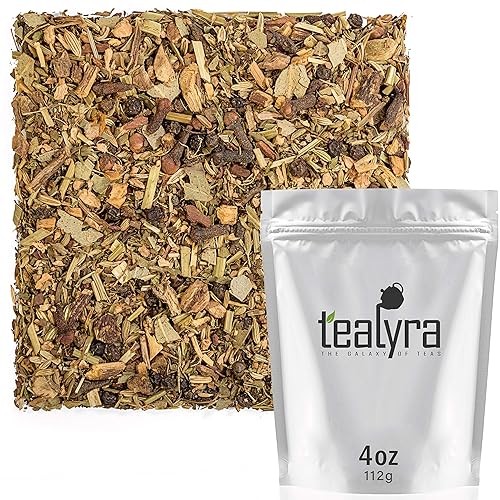 Tealyra - Aliento profundo - Eucalipto - Jengibre - Tulsi - Hinojo - Té de hojas sueltas Wellness - Calmante y relajante - Sin cafeína - 3.95 oz (4