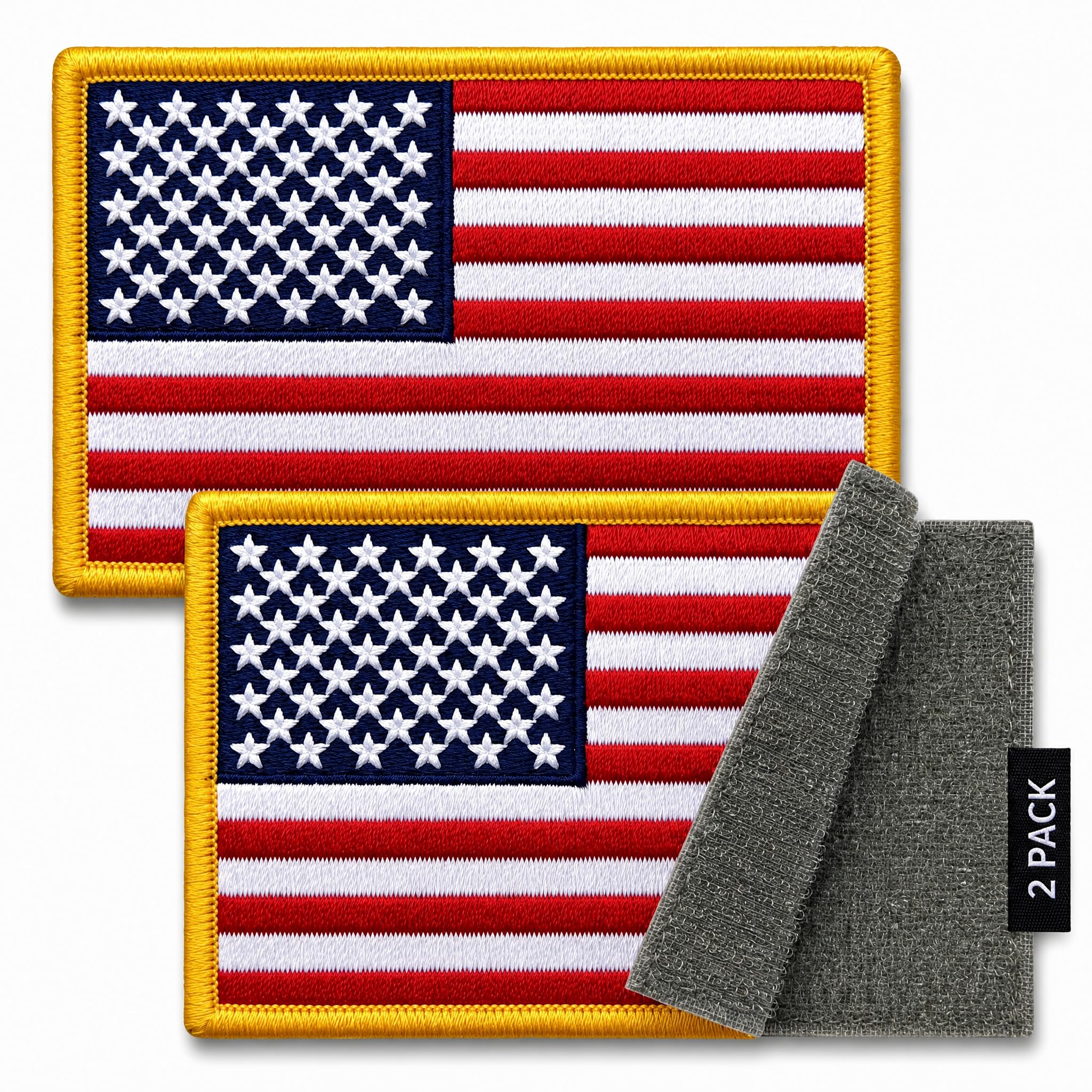 American Flag Hook and Loop Patch (2 Pack)