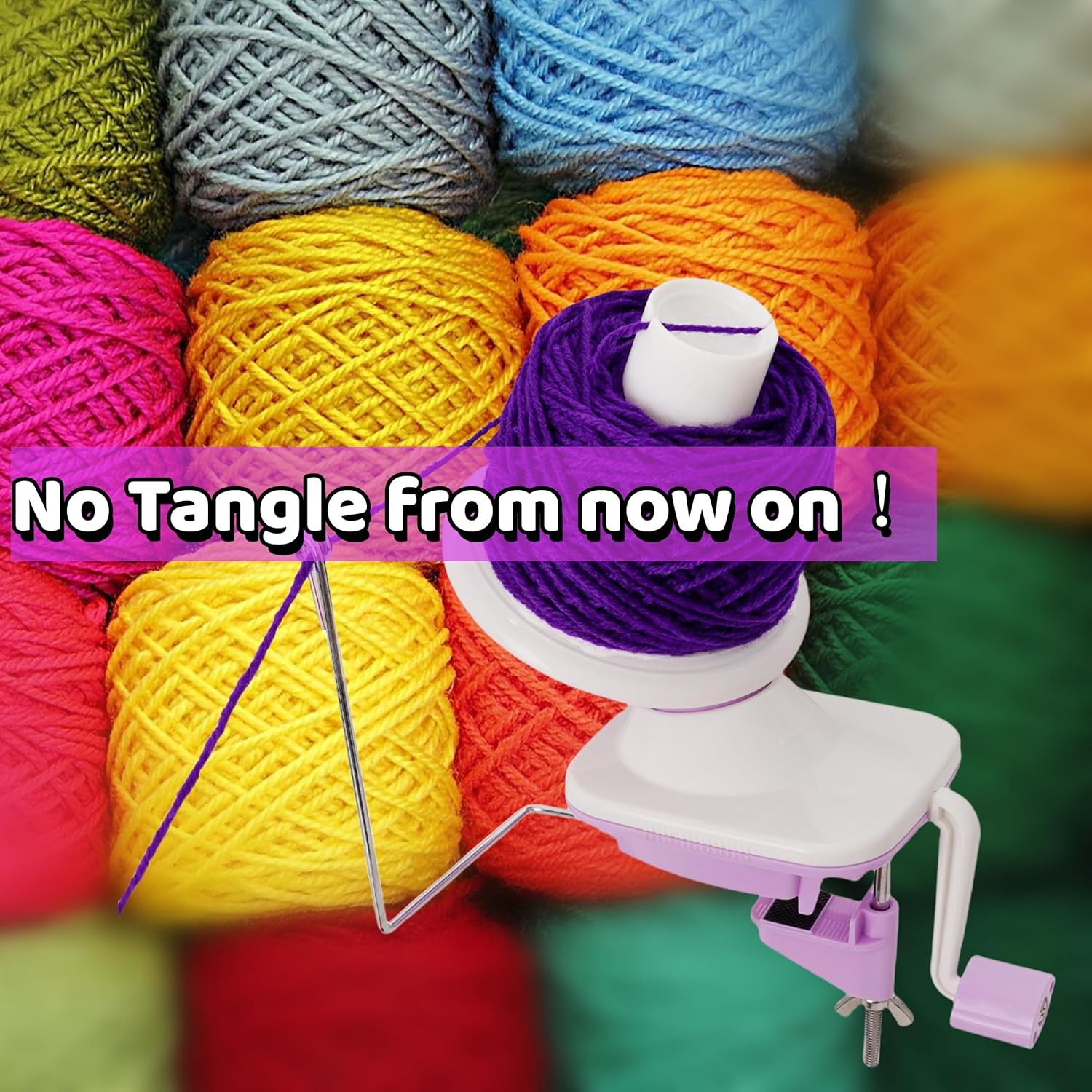 Yarn Winder, Yarn Ball Winder, Easy to Install Yarn Cake Winder Efficiently Make Neat 3.5 oz Yarn Cake, Sturdy ABS Yarn Winder for Crocheting with Lower Noise,The Helper for Knitting Enthusiast