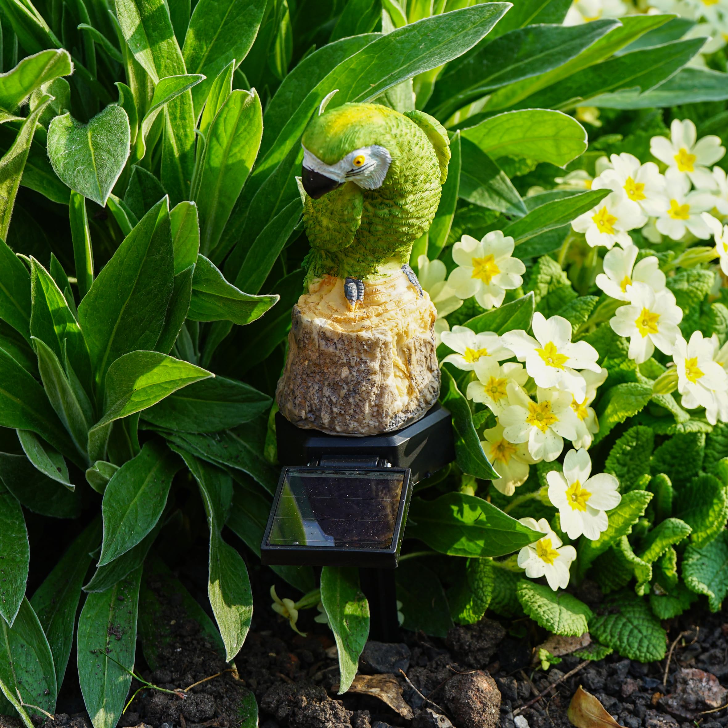 Bestfor Green Buying Led Solar Powered Parrot Shaped Garden Waterproof Lamp Light Animal Figurine Statue For Outdoor For Use In Gardens, Lawns, Drives