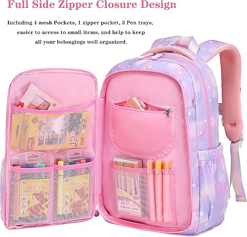 Miniatura 3 de Wraifa Mochila para niñas de escuela primaria, mochilas para niñas, linda mochila de princesa preescolar, bolsa de escuela secundaria para niños