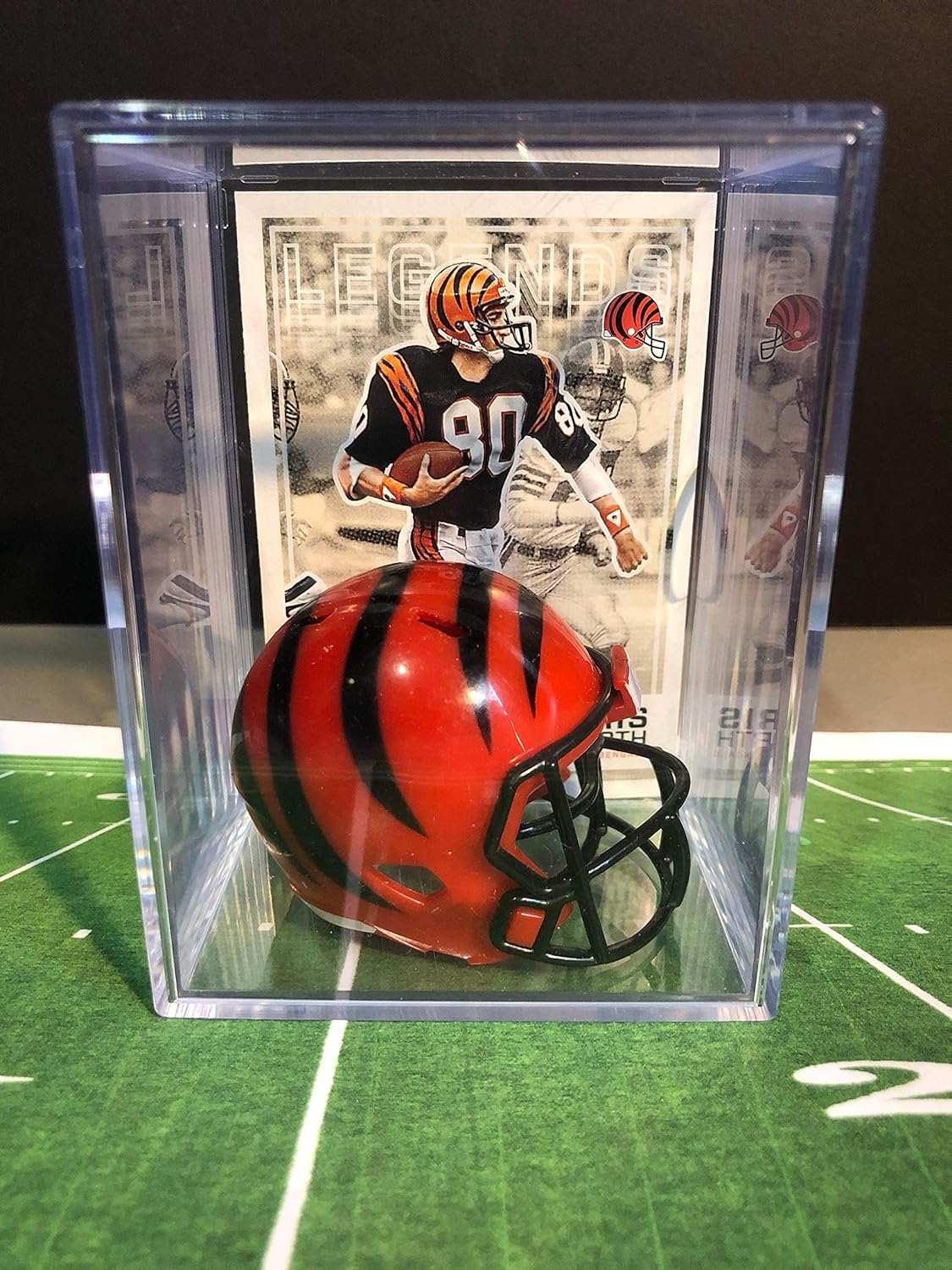 Cincinnati Bengals NFL Helmet Shadowbox w/Cris Collinsworth card