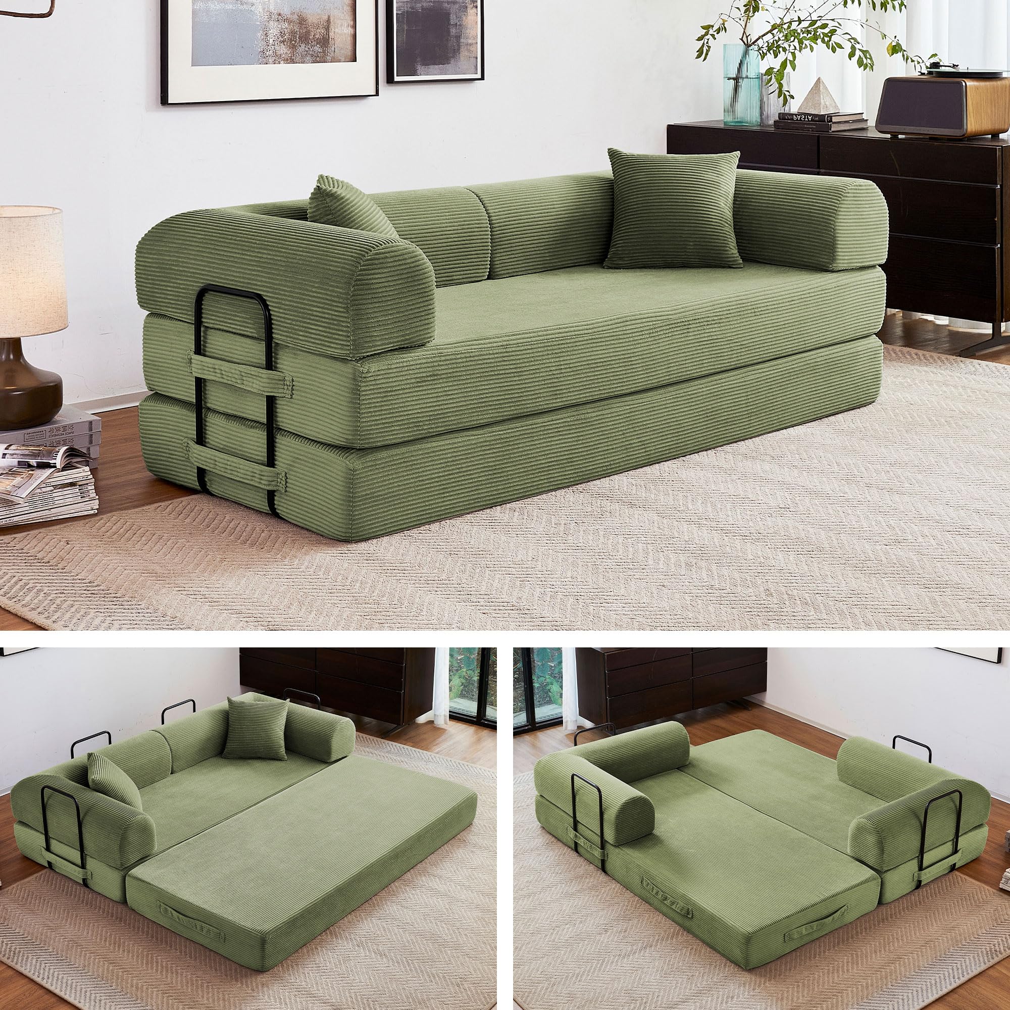 Reiboco 79 inch Sleeper Futon in Light Green