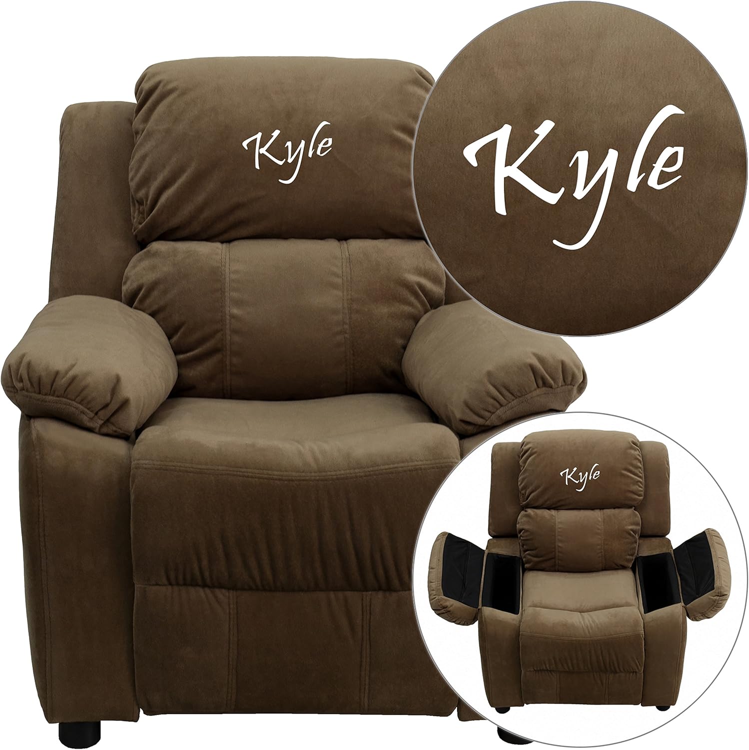 Flash Furniture TXT Brown MIC Kids Recliner
