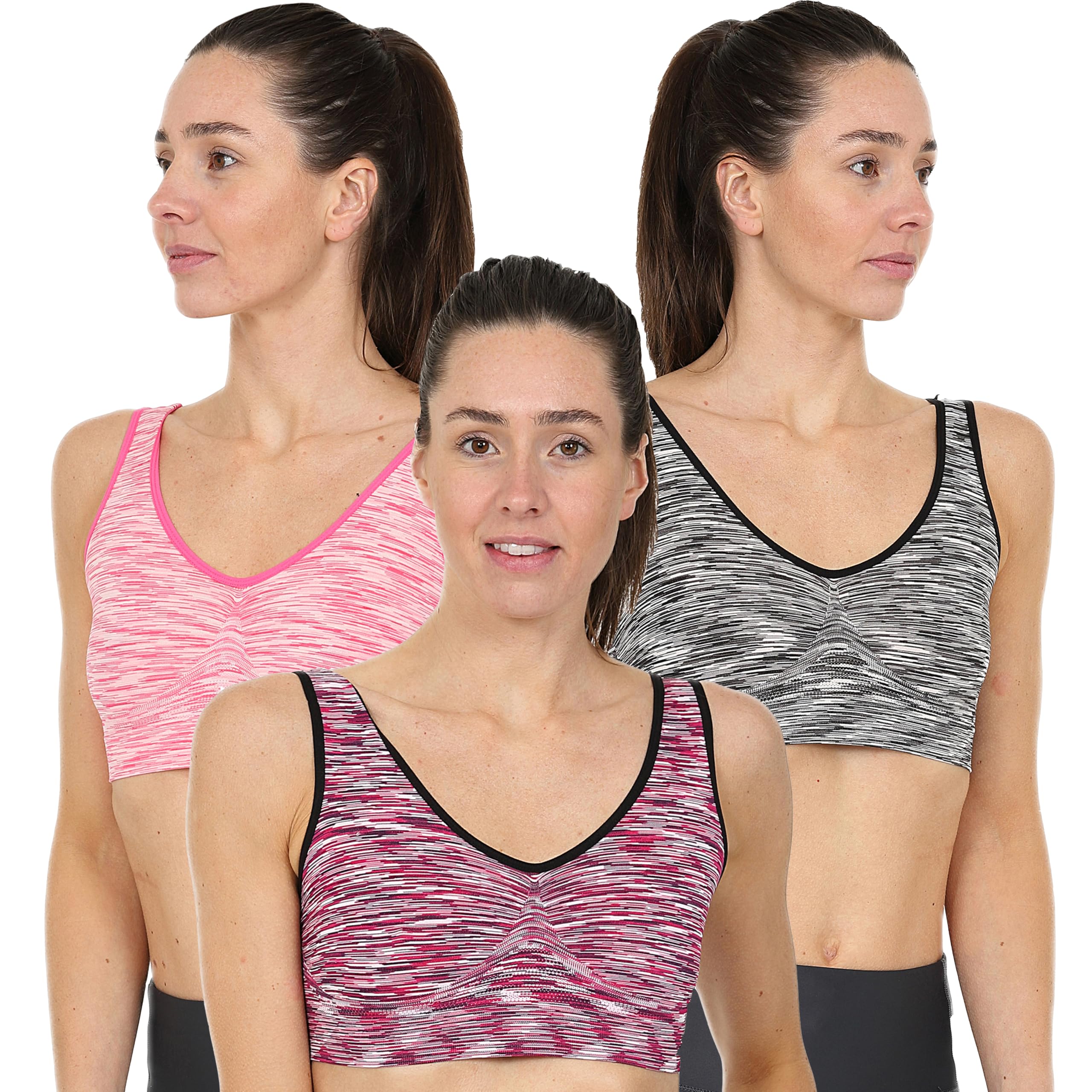 Blu Apparel Reggiseno da Yoga Palestra Senza Cuciture, Non Imbottiti per Donna