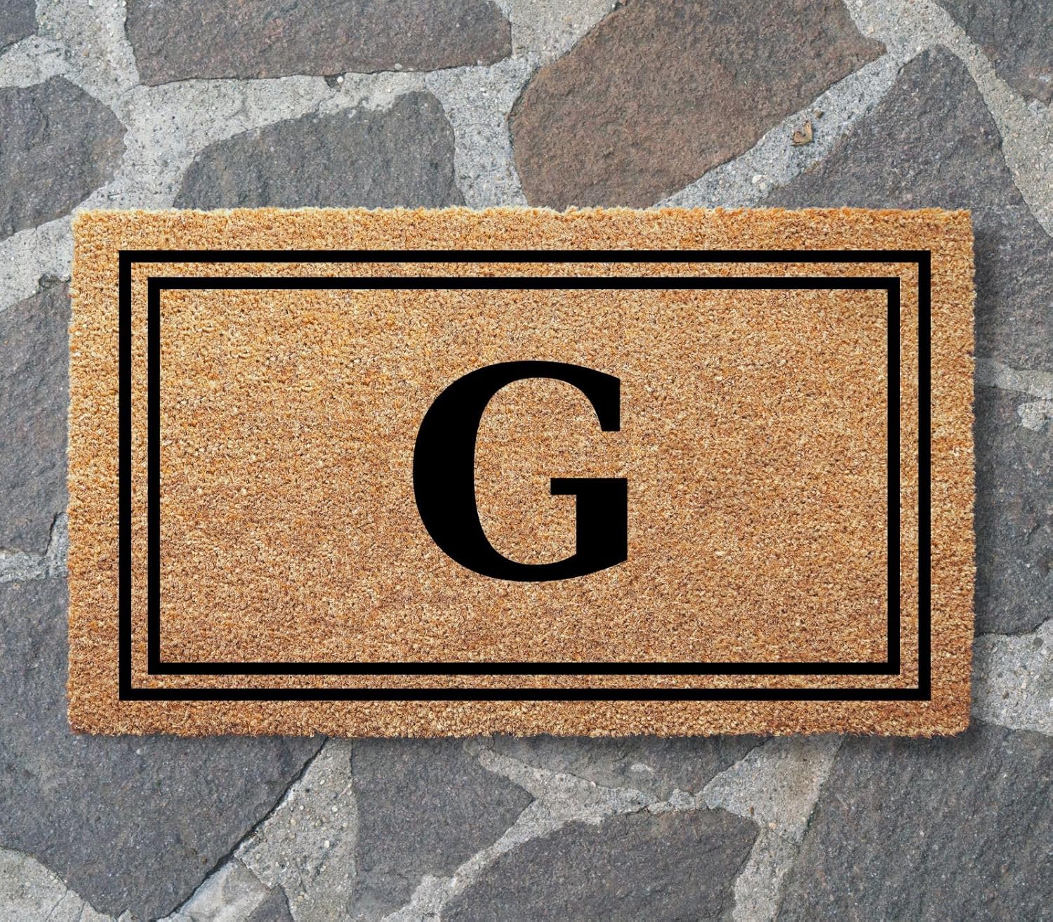 clicked craft Personalized Door Mat with Monogram - Custom Doormat with Anti-Slip Backing - 3 Size Options - Family Doormat Custom Door Mats for Front Door Front Door Mat for Outdoor Decor