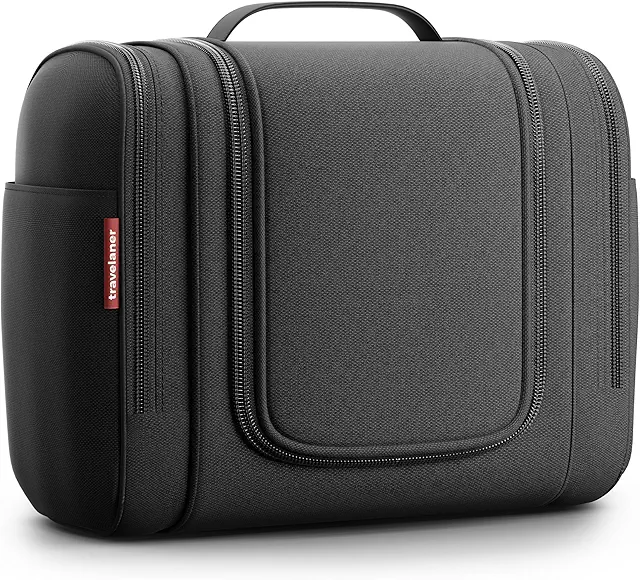 Comfort Travel Cosmetic Bag 2025 - Hanging Toiletry Bag with 7L Space, Black