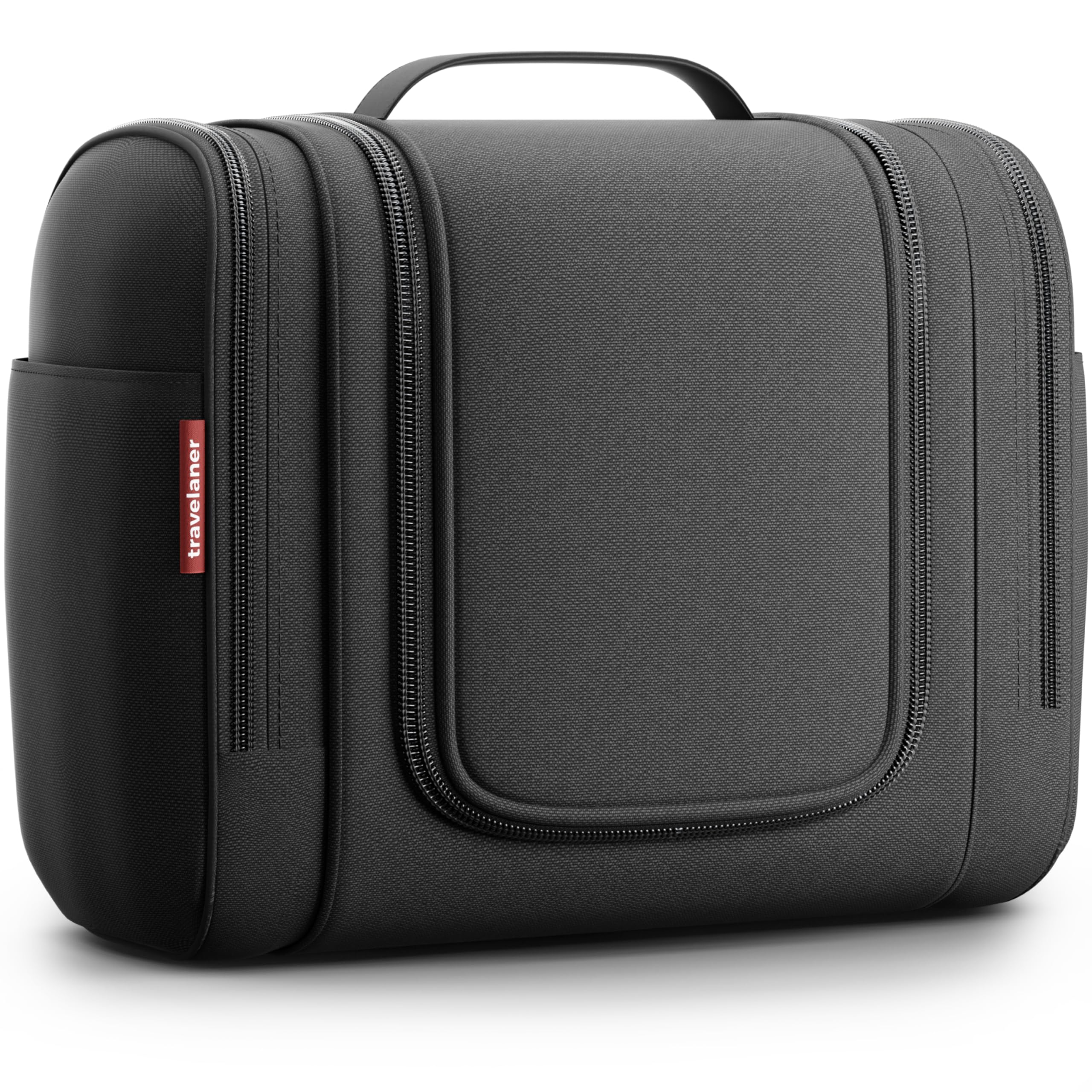 Travelaner Comfort Neceser de Viaje [Diseño 2024] - Neceser Colgante con 7 litros de Espacio para Mujeres, Hombres y Niños | Bolsa de Aseo y Maquillaje Organizador (Negro)