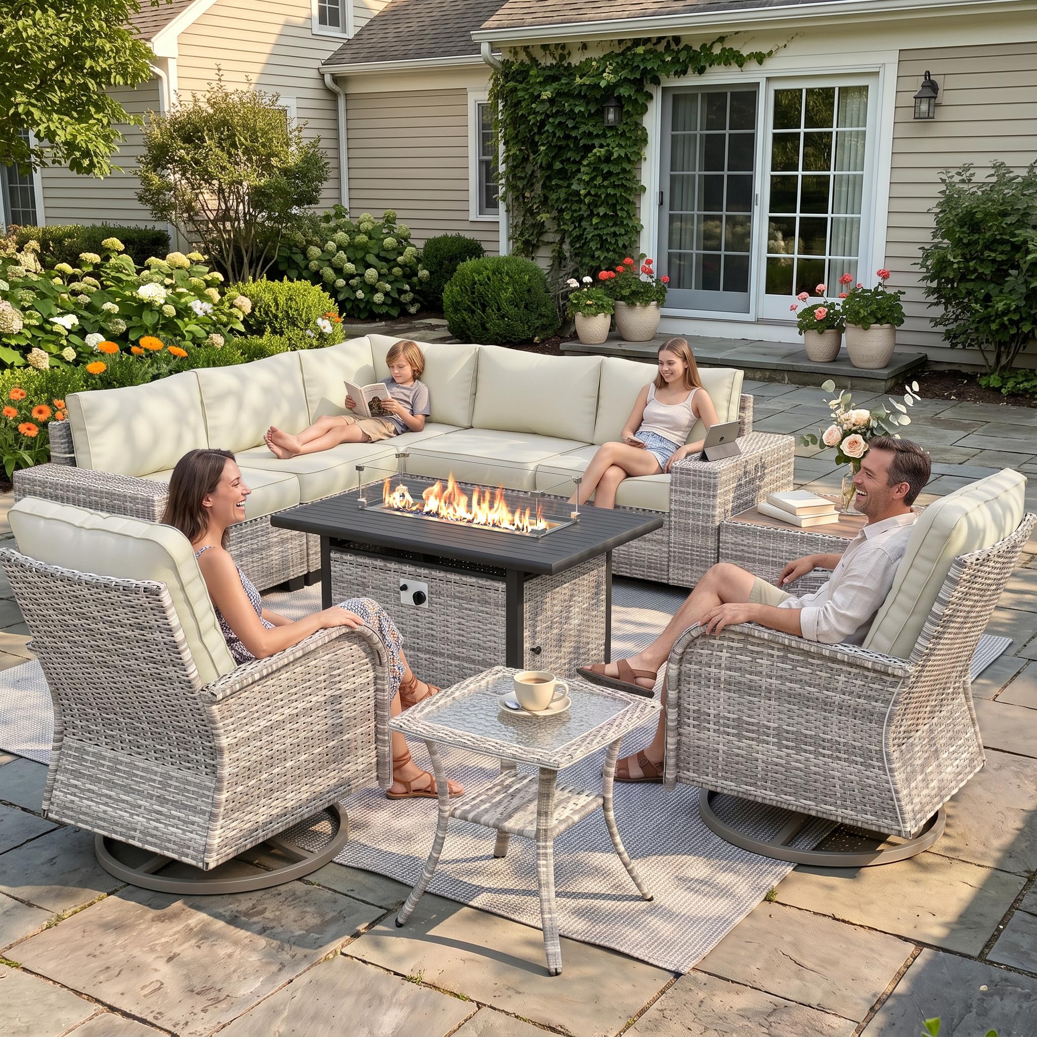 Outdoor Patio Furniture Set PE Wicker Rattan Outdoor Sectional Sofa