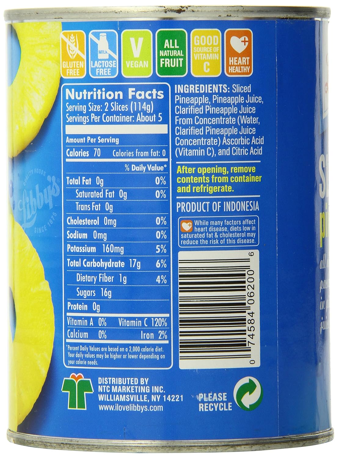 Libby's Sliced Pineapple, 20 Ounce (Pack of 12)
