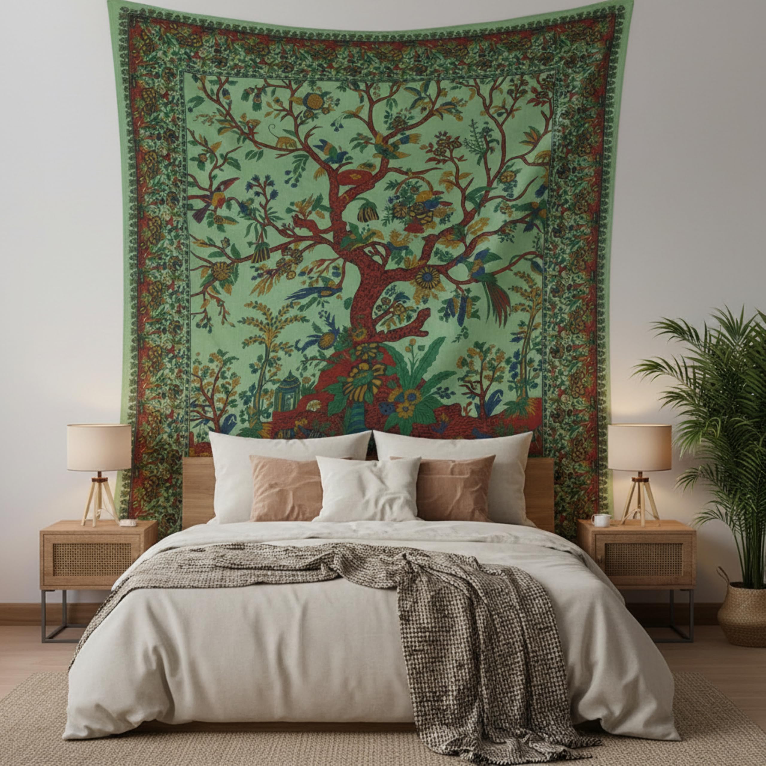 Mandala Tapestry - Yellow Cotton Wall Hanging -21 Mandala Tapestry - Yellow Cotton Wall Hanging -21
