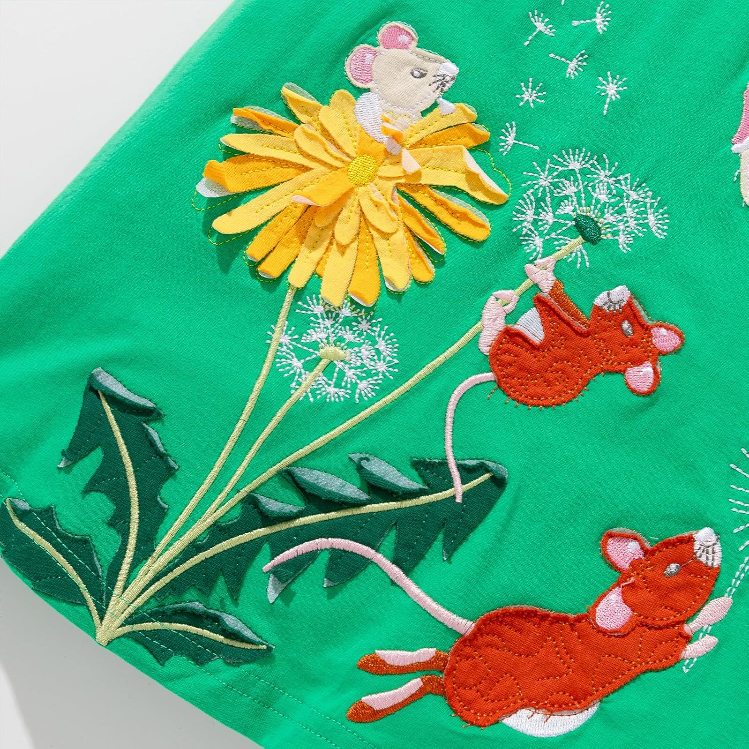 HILEELANG Toddler Girl Short Sleeve Easter Dress Cotton Casual Jersey Shirt Playwear Applique Dress - Image 5