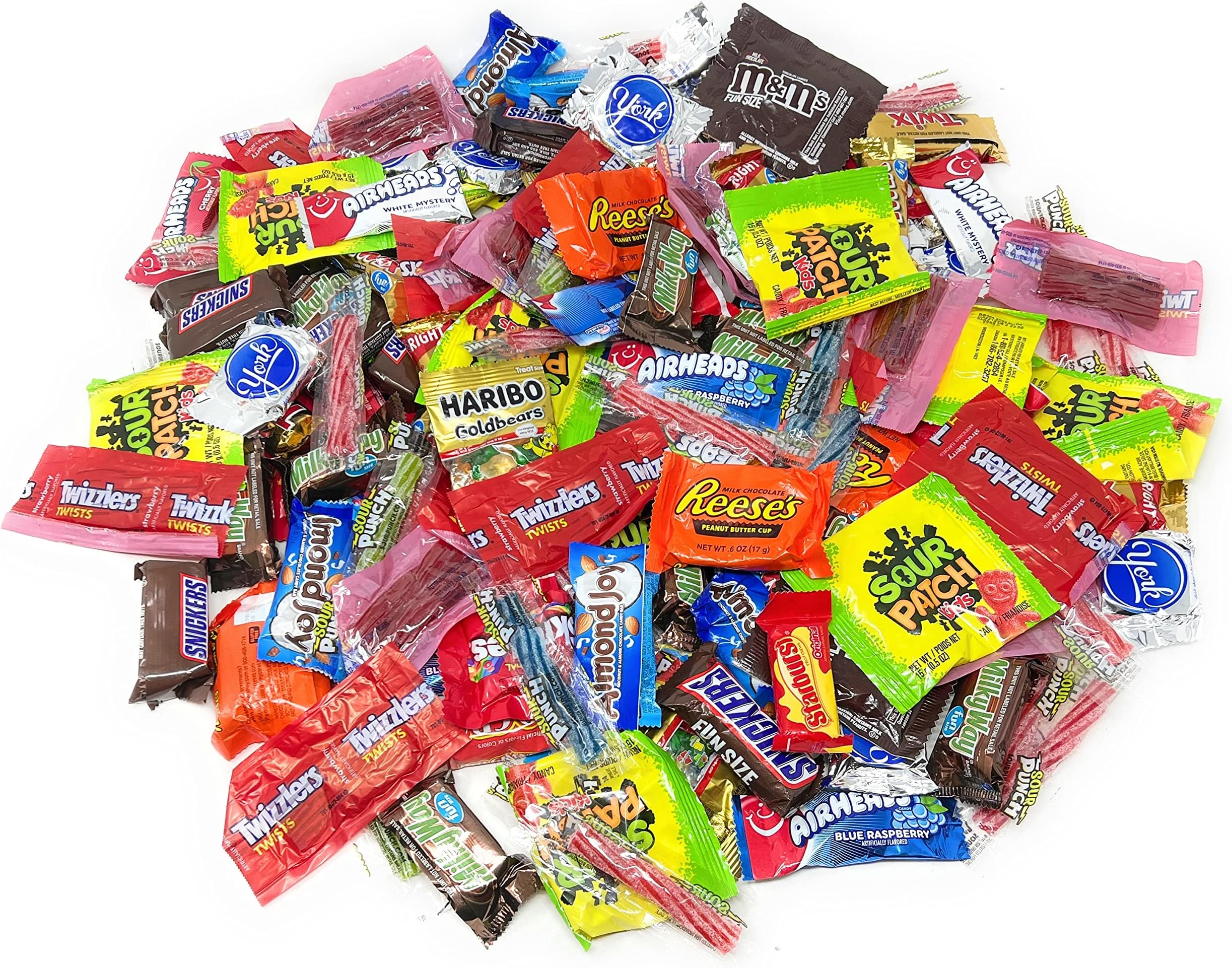 American Chocolate Classic Mars Candy Mini Bars And Assorted Chewy Gummy Mix Individually Wrapped Snacks All Size Variety Bulk Mix 4 lbs (64 Oz) Made In USA