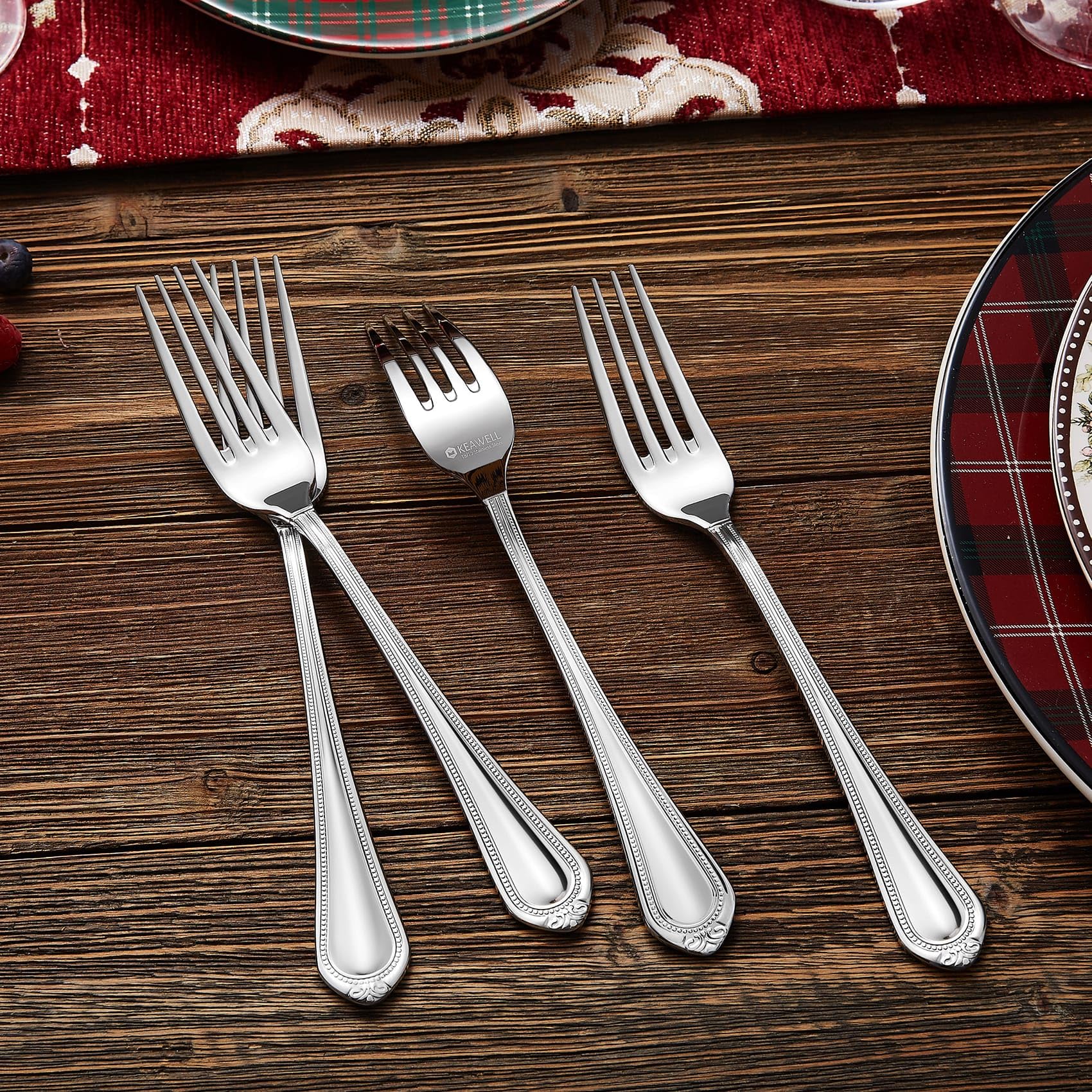 KEAWELL Premium Pearl Edge 4-Piece 8-Inch Fork Set (4, 8" Dinner Forks) — Amazon image 6