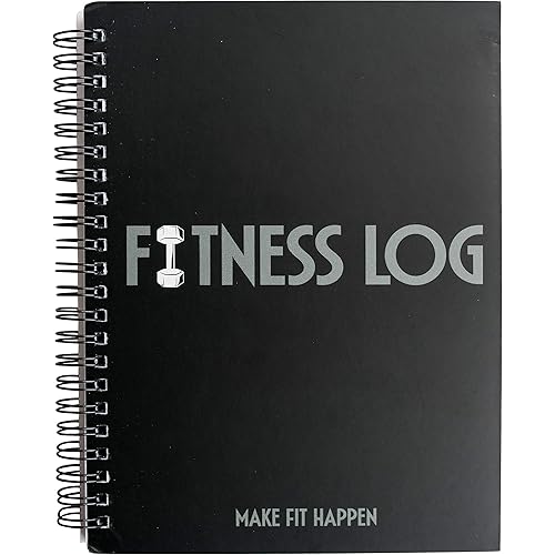 Fitness Journal Workout Planner for Men & Women - A6 Sturdy Workout Log Book to Track Gym & Home Workouts - Black Fitness Planner to Track Goals, Weight Loss and PR’s