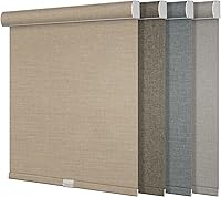 Vista 1 de Boolegon - Persianas opacas enrollables para ventanas, inalámbricas, tela de lino con aislamiento térmico, protección contra rayos ultravioleta