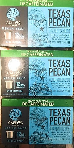 Miniatura 1 de Cafe Ole Texas Pecan descafeinado 12 cápsulas de recuento. Paquete de 3 unidades.