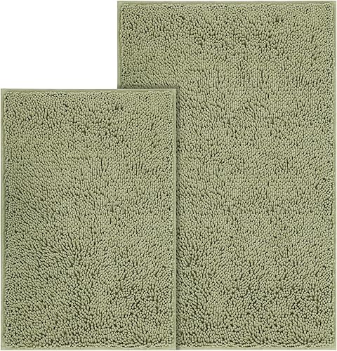 Miniatura 76 de Tapetes de baño de felpilla, tapetes de baño absorbentes de felpa, de secado rápido, suaves y lavables a máquina, alfombras antideslizantes