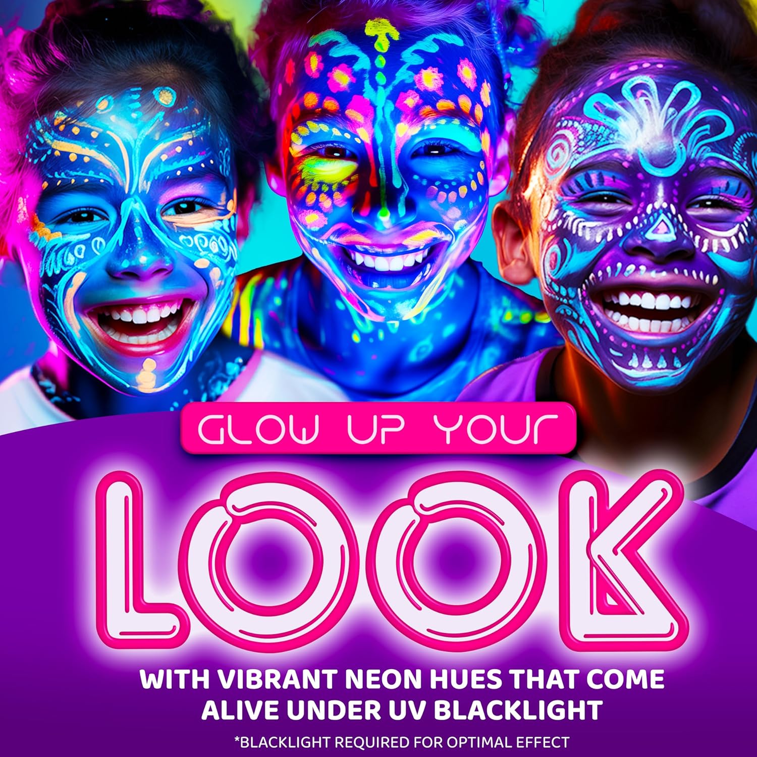 Blue Squid Face Paint Water Based Single Cake Professional Face Paint & Body Paint - Water Activated, Kids Adults Face Painting for Costume, Halloween Makeup, Cosplay - UV Pastel Purple Face Paint 30g - Image 3