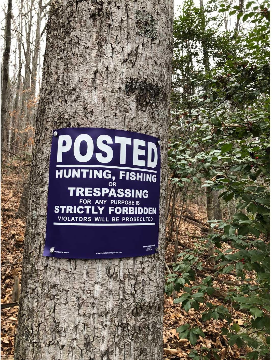 Minuteman Signs | No Trespassing, No Hunting, No Fishing, Vinyl. Signs on a roll, 50 Count
