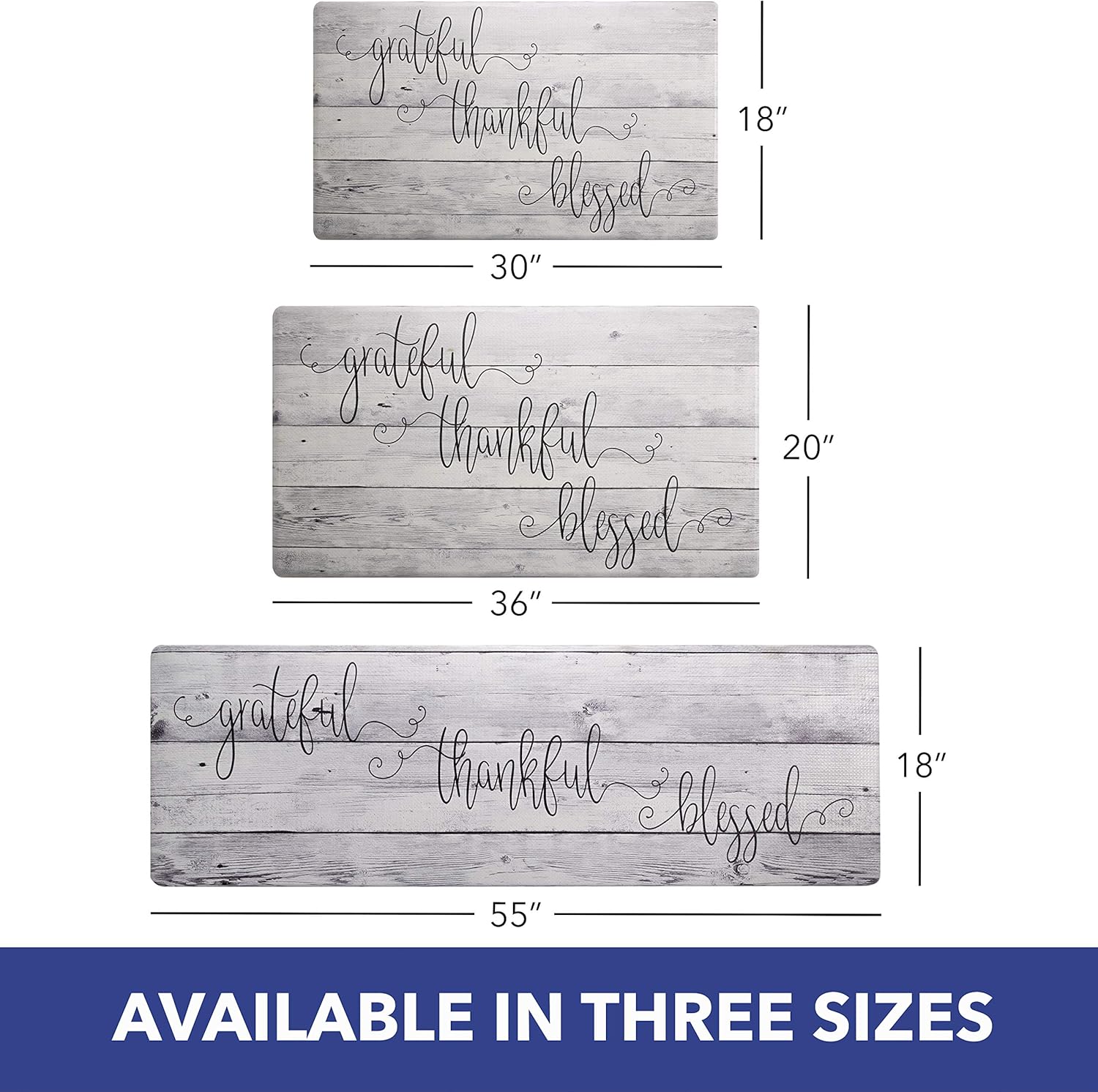 SoHome Cozy Living Anti-Fatigue Kitchen Mat For Floor, Farmhouse Cushioned Kitchen Runner Rug, Non Slip, Easy Wipe Clean, 1/2 Inch Thick Kitchen Mats, 20"x36"