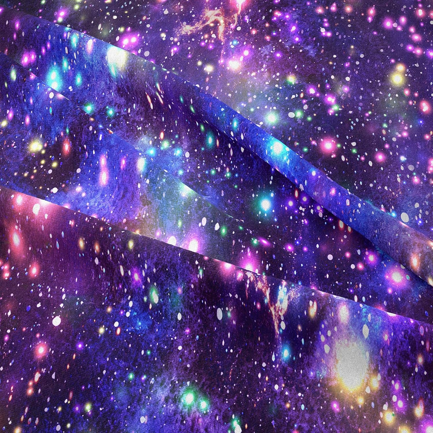 Galaxy Starry Sky Comforter Set, 5Pcs Purple Blue Nebula Galaxy Bedding Set Queen, Cosmic Space All Season Quilt for Kids Teens Adults Bedroom