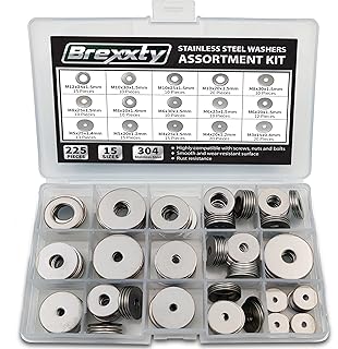 Flat Washers for Screws & Bolts — 225 Pcs F...,