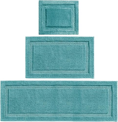 mDesign Hydra Collection - Juego de 3 tapetes de baño de microfibra, antideslizantes, para después del baño, ducha, absorben el agua, lavables a