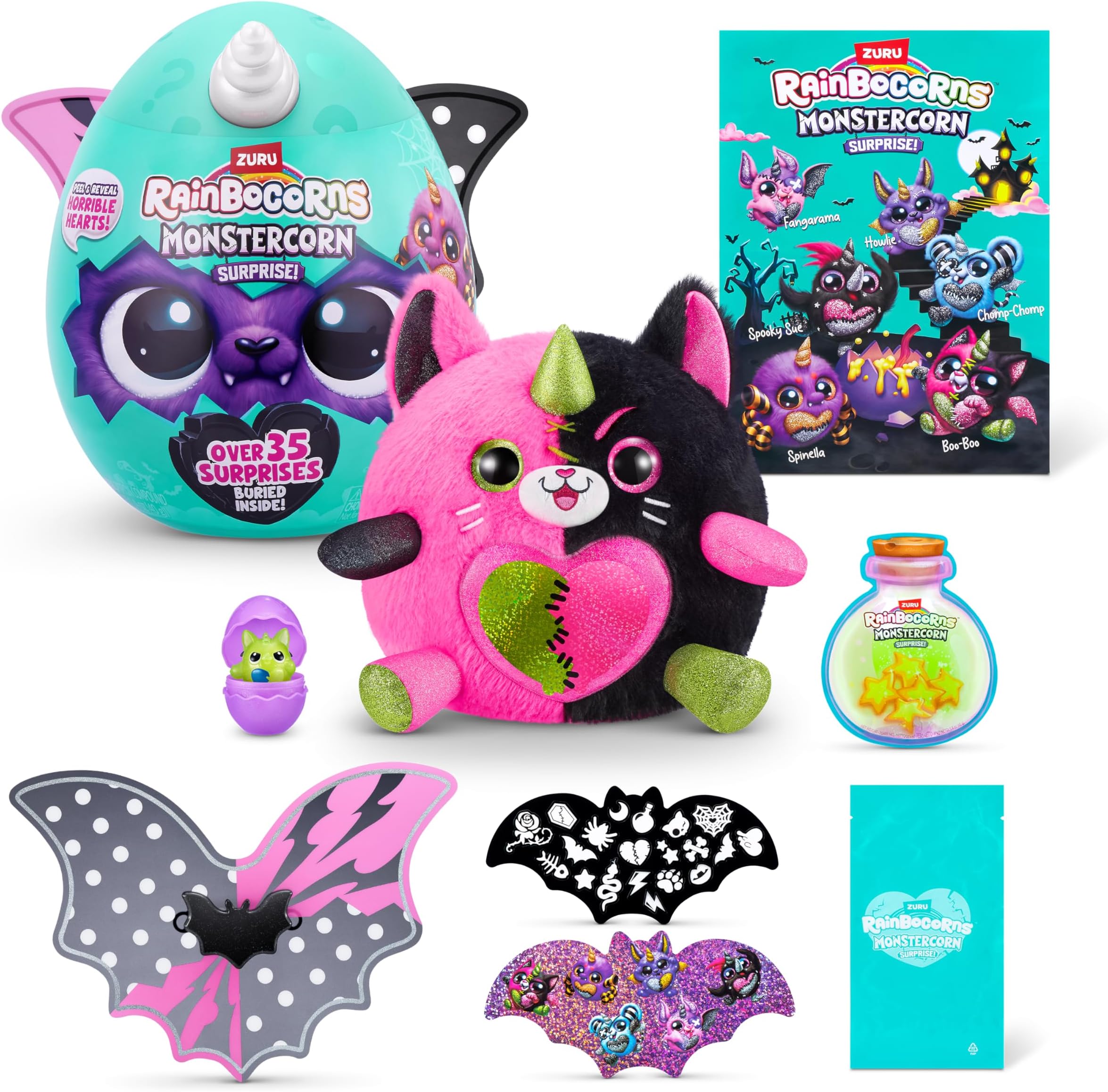 Monstercorn Surprise Cat - Surprise Unboxing Soft Toy, Fantasy Monster Gifts for Girls, Imaginary Play with Wearable Accessories