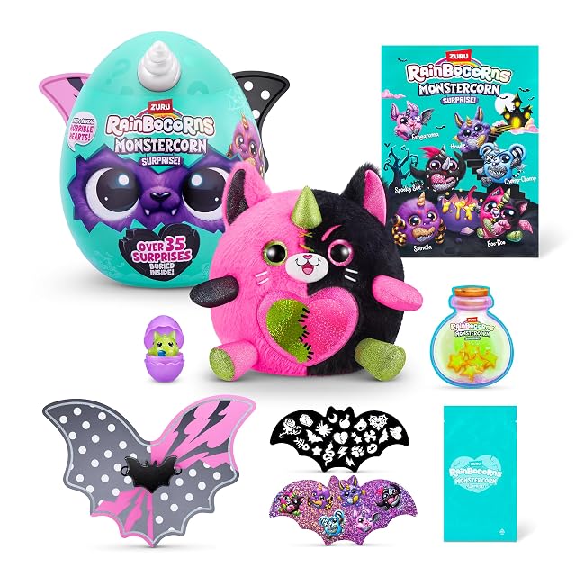 ZURU Rainbocorns Monstercorn Surprise, Cat, by ZURU Surprise Unboxing Soft Toy