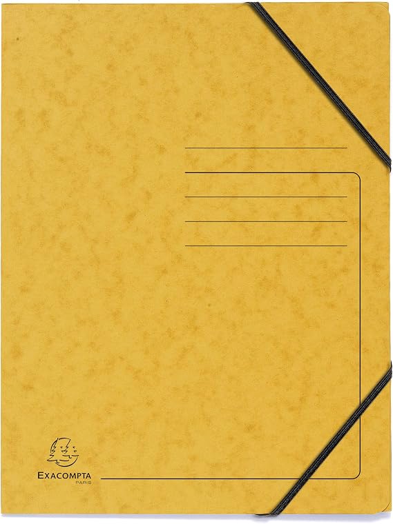 Exacompta - Ref 555410E - Elasticated Folder - 240 x 320mm in Size, Suitable for Holding A4 Documents, 355gsm Mottled Pressboard, Elasticated Straps - Assorted Colours (Pack of 5)