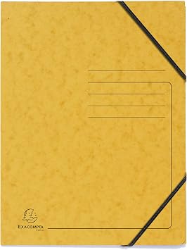 Exacompta - Ref 555410E - Elasticated Folder - 240 x 320mm in Size, Suitable for Holding A4 Documents, 355gsm Mottled Pressboard, Elasticated Straps - Assorted Colours (Pack of 5)