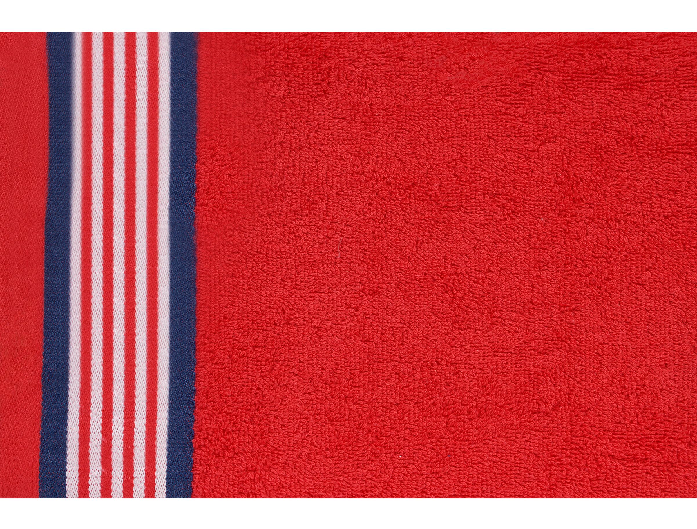 CASA COPENHAGEN Set di 2 Telo da bagno, cotone, blu e rosso American | He & She Set di asciugamani in 100% cotone egiziano (190x80cm) per spiaggia, doccia e piscina (set regalo per donna e uomo)