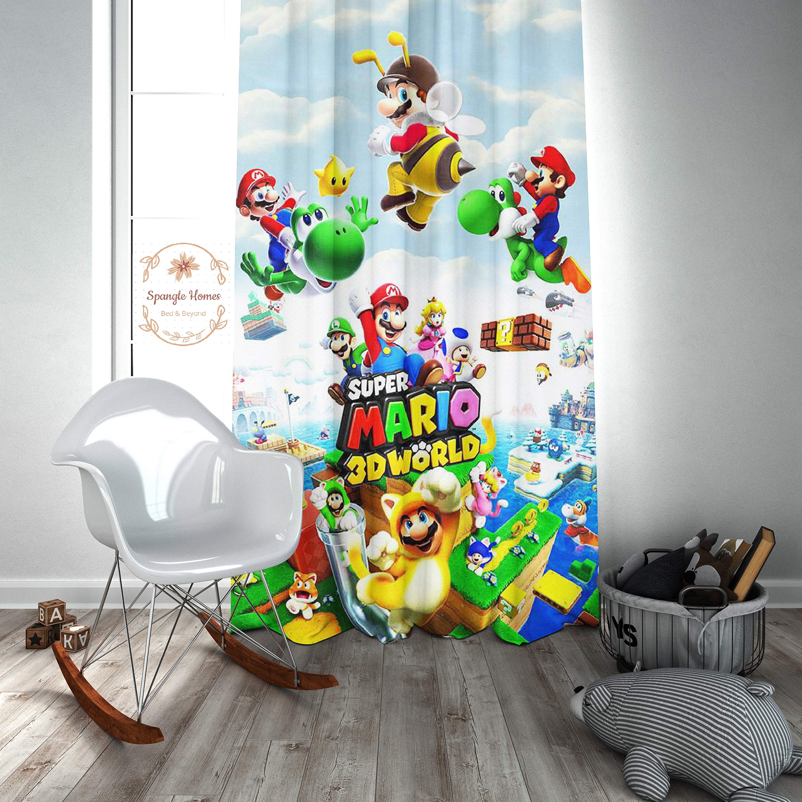 DECOMIZER Polyester 3D Digital Printed Home Furnishing Polyresin Floral Curtain for Kids Room| Christmas Curtains for Home | Xmas Tree (Window-5ft-1 Piece Set, Design-Supermario) (B09NWCZL1V) Amazon Price History, Amazon Price Tracker